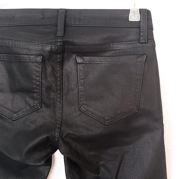 Velvet By Graham & Spencer Black Waxed Skinny Pants NEW Womens Size 25 Mid Rise - Picture 4 of 10
